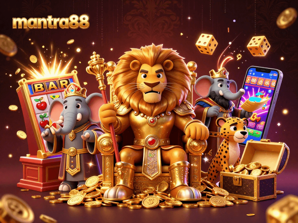 Engage in exhilarating gameplay with mantra88's casino adventure, featuring dynamic characters and dazzling jackpot elements.