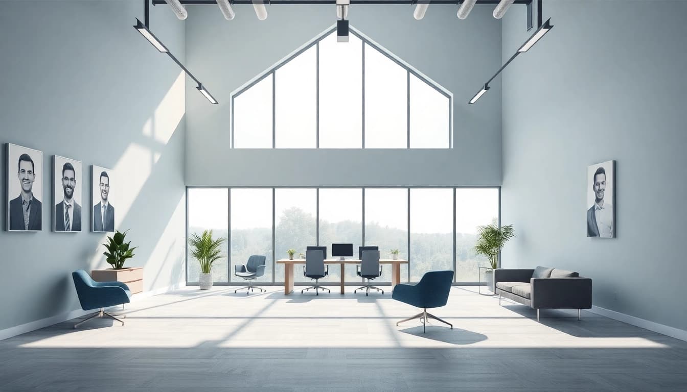 Headhunter Solingen: Stilvolles Büro mit modernem Design und einladender Atmosphäre.