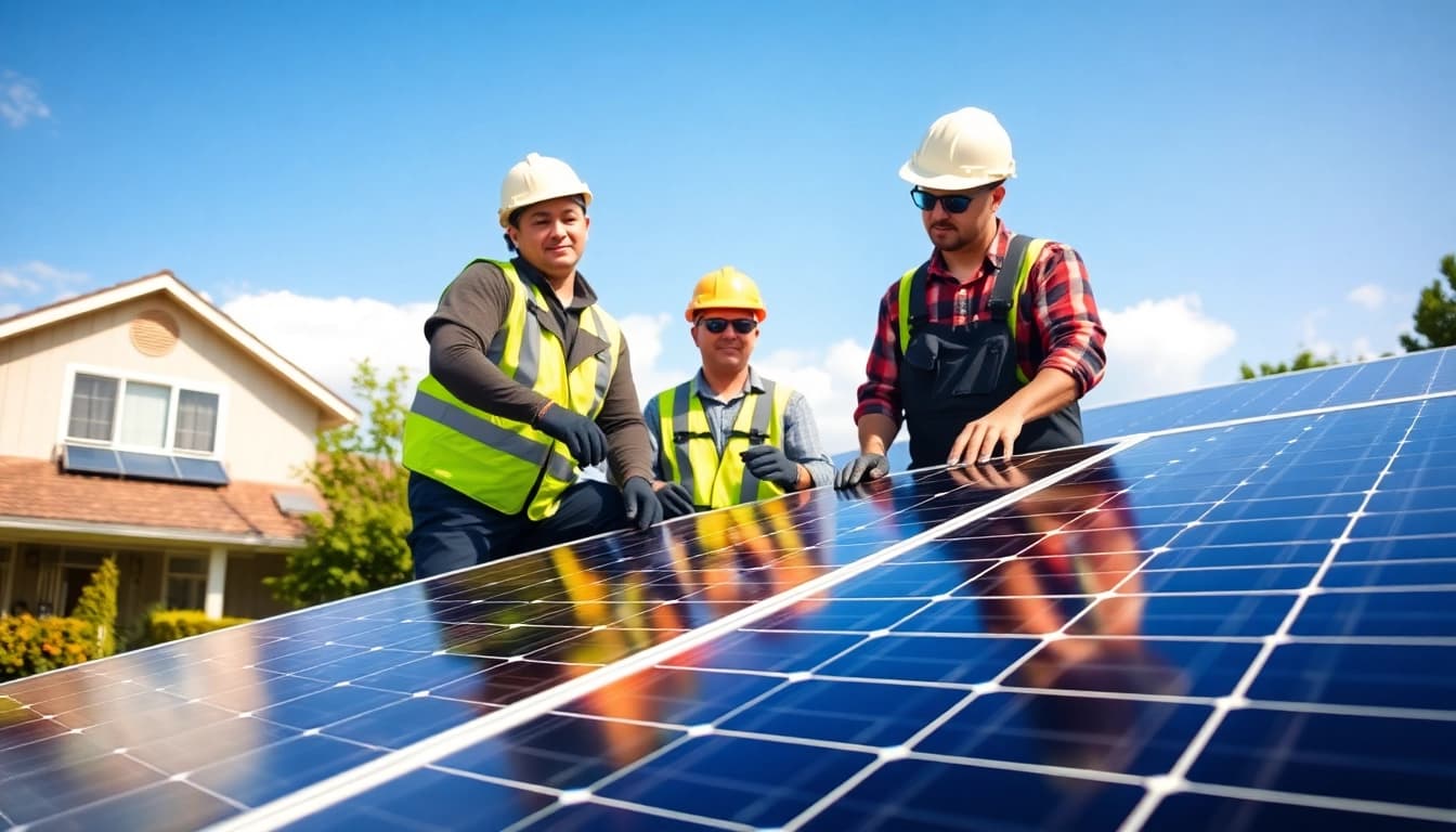 Erfolgreiche Photovoltaik Leads-Generierung durch professionelle Installation in sonniger Umgebung.