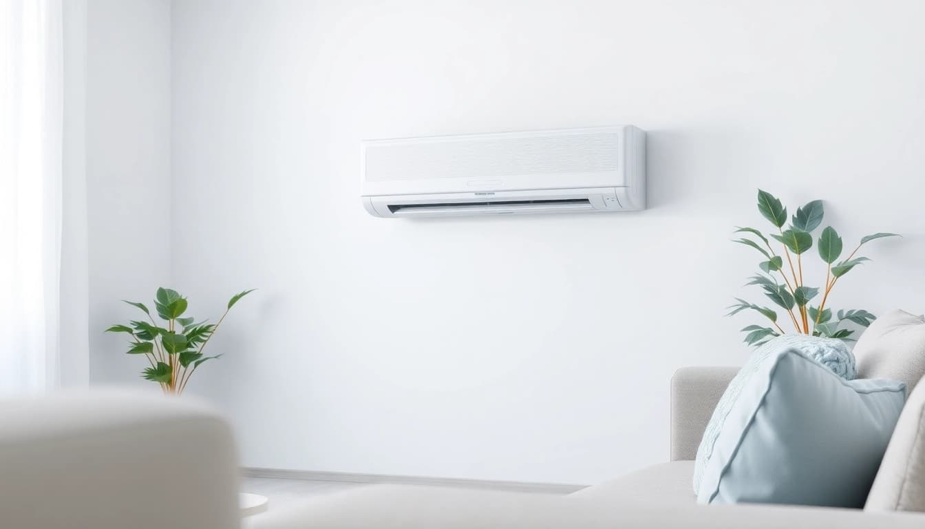 Learn about Klimaanlage kosten through a sleek air conditioning unit enhancing this stylish room.