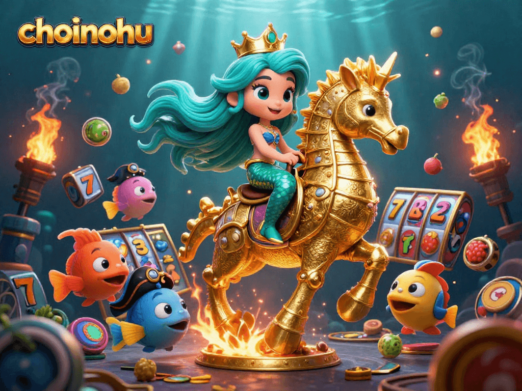 Choinohu invites players into a vibrant underwater casino adventure with a mermaid princess and slot reels.