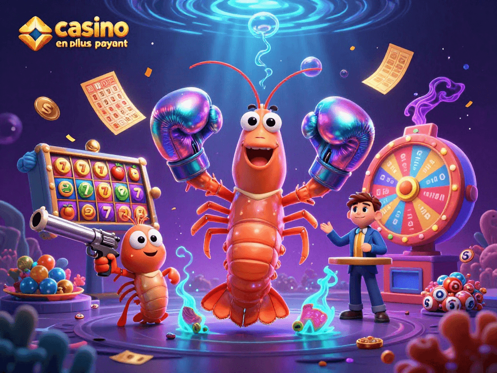 Gagnez gros avec le casino en ligne le plus payant, plongé dans une illustration 3D éclatante et dynamique.
