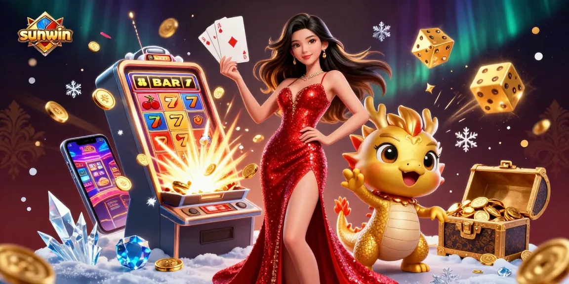 Experience the excitement at sunwin with a dazzling 3D casino scene and dynamic gaming elements.