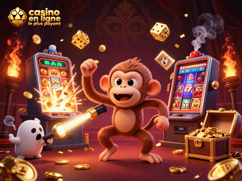 Regardez comment le casino en ligne le plus payant fusionne jeux d'argent et aventures avec un singe farceur et son chiot chasseur de fantômes.