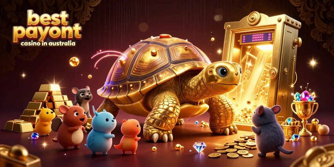 Experience the thrill at the best payout casino in Australia with a golden tortoise pinball machine.