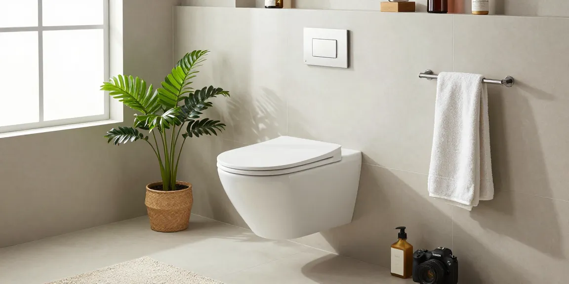 Modern hangend toilet elegant gepresenteerd in een stijlvolle badkameromgeving.