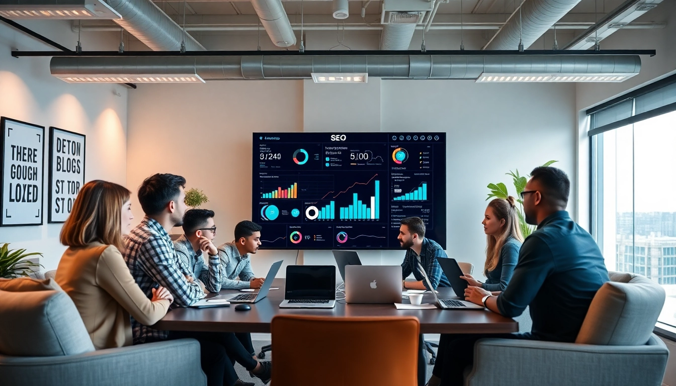 SEO Tipps für erfolgreiches digitales Marketing in einem modernen Büro.