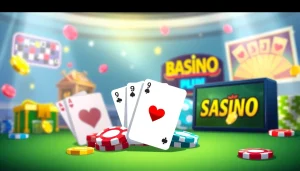 Casino spiele kostenlos spielen ohne anmeldung: Spieler genießt aufregende Spiele mit bunten Chips und Karten.