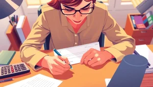 Person carefully writing a bank check at an organized desk, symbolizing the importance of a financial check.