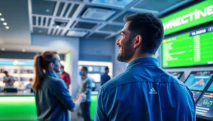 Vergleichen Sie die besten Wettanbieter ohne LUGAS im Bild, das dynamische Wettaktionen und moderne Technologie zeigt.