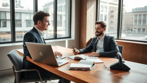 Headhunter Gastronomie berät Kandidaten in einem stilvollen Büro.