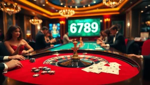 Experience the thrill of gambling at 6789's luxurious casino with roulette and betting excitement.