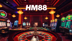 Experience thrilling gaming with HM88's vibrant casino interface filled with excitement.