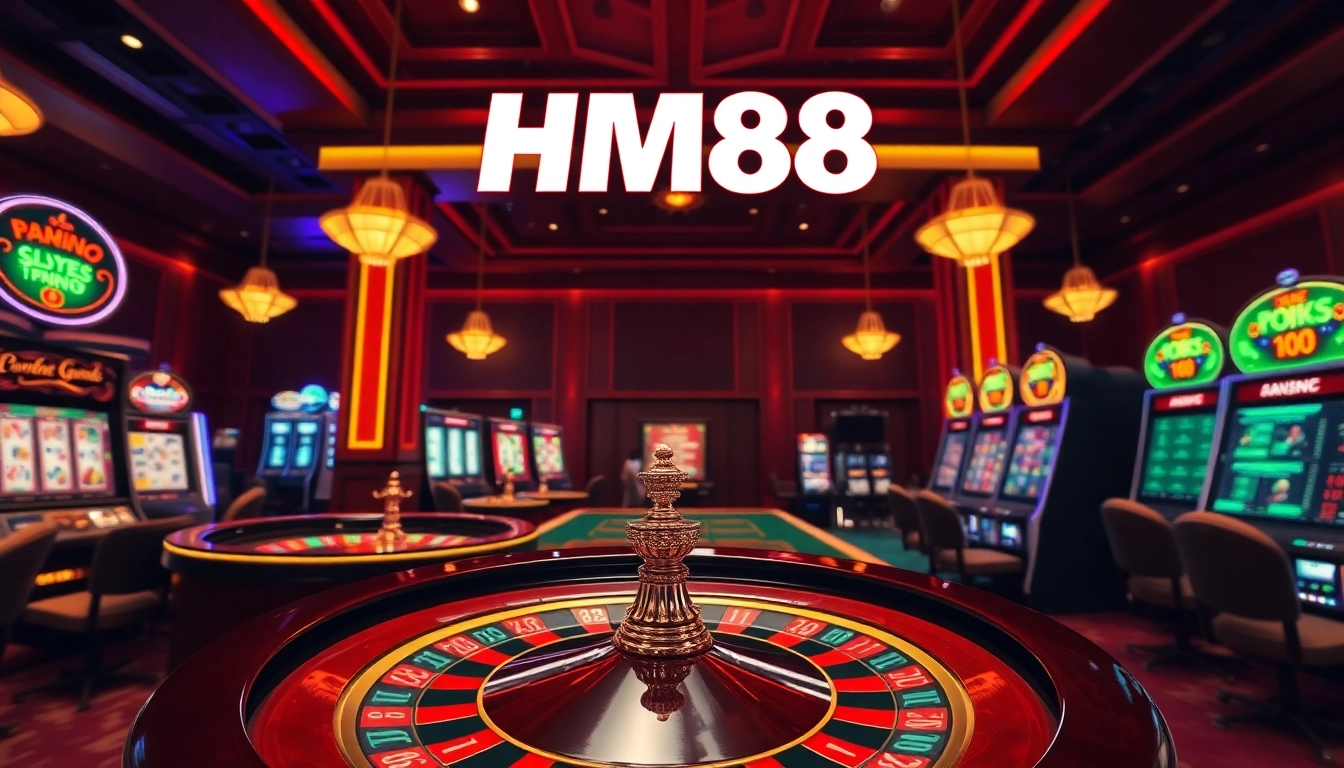 Experience thrilling gaming with HM88's vibrant casino interface filled with excitement.