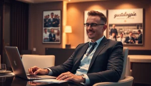 Headhunter Gastronomie in einem modernen Büro bei der Arbeit