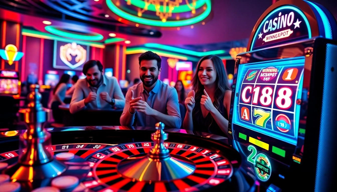 C168 online gambling platform featuring vibrant roulette and poker elements for an exciting gaming experience.