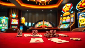 NoHu themed high-stakes poker and roulette scene in a luxury casino setting.