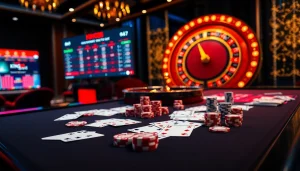 king88 poker chips and betting slips on a luxurious casino table showcasing online gambling excitement