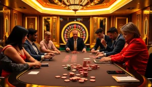 Engaging high-stakes poker table scene with players, chips, and cards, reflecting the essence of https://s801.online/