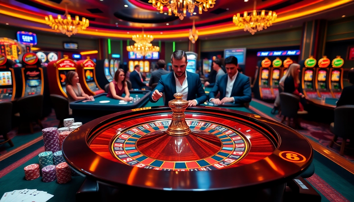 Experience high-stakes gaming at ev88 with a vibrant roulette table and colorful chips.