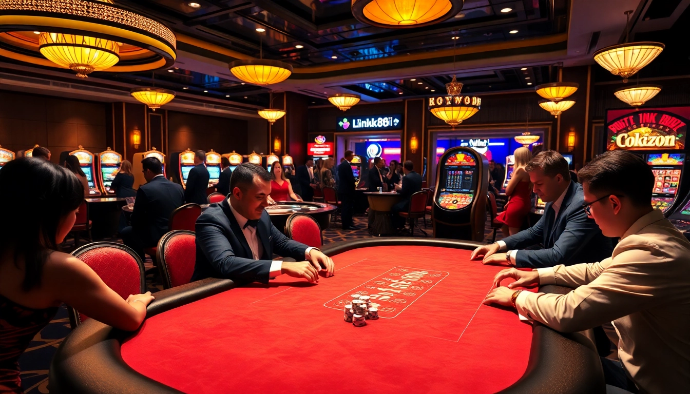Experience high-stakes gambling action at 88i casino featuring vibrant poker and slot scenes.