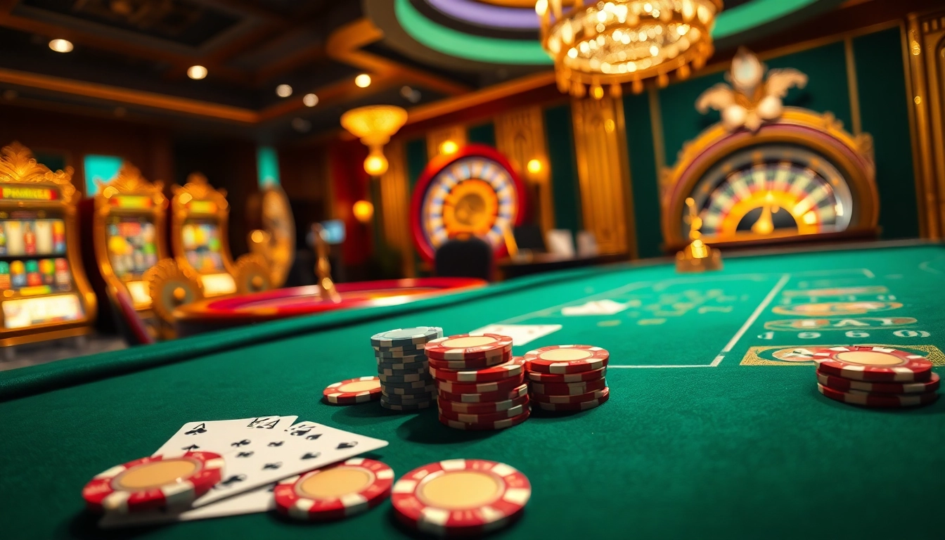 Players enjoying a thrilling game at the WW88 poker table with vibrant casino ambiance.