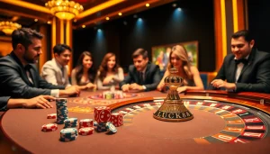 Thu hút người chơi tại bàn casino LUCK8, thể hiện sự hồi hộp khi đặt cược và niềm hứng khởi.