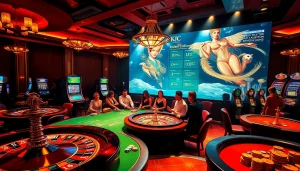 KJC.coach offers an exciting casino experience with modern tables and vibrant gambling action.