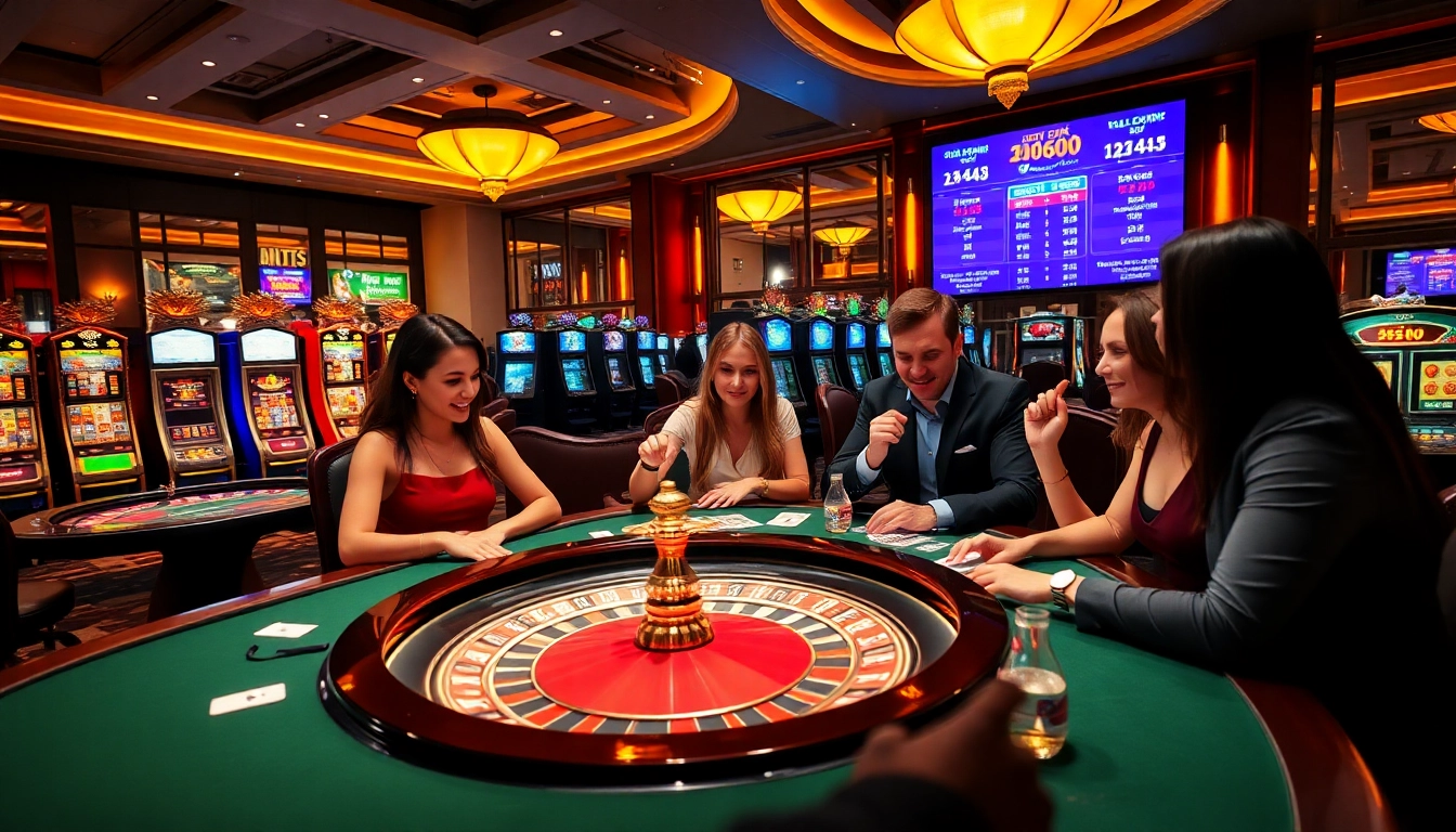 Experience thrilling gameplay at https://lode88uk.com/ with vibrant casino tables and excited players.