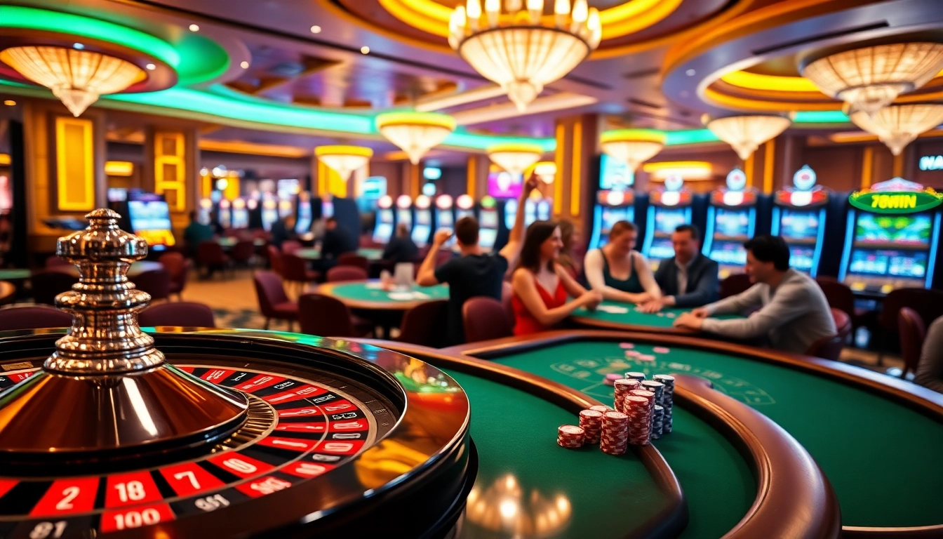 Engaged players experiencing the excitement of 78WIN at a sophisticated casino table.