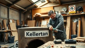 Kellertank zersägen im professionellen handwerklichen Umfeld mit einem erfahrenen Handwerker.