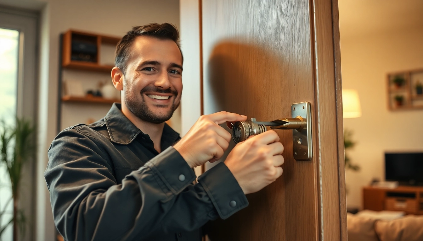 Zuverlässiger Schlüsseldienst Heilbronn-Techniker öffnet eine Tür mit professionellen Werkzeugen.