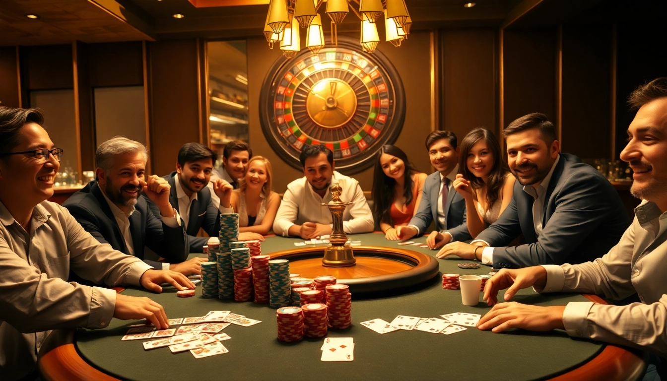 High-stakes poker scene showcasing excitement in a 2026 hidden wiki casino setting with vibrant chips and cards.