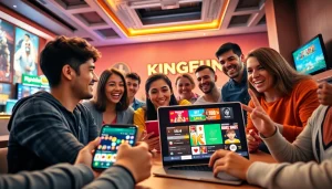 KINGFUN online gaming platform showcasing diverse players enjoying card games and slots.