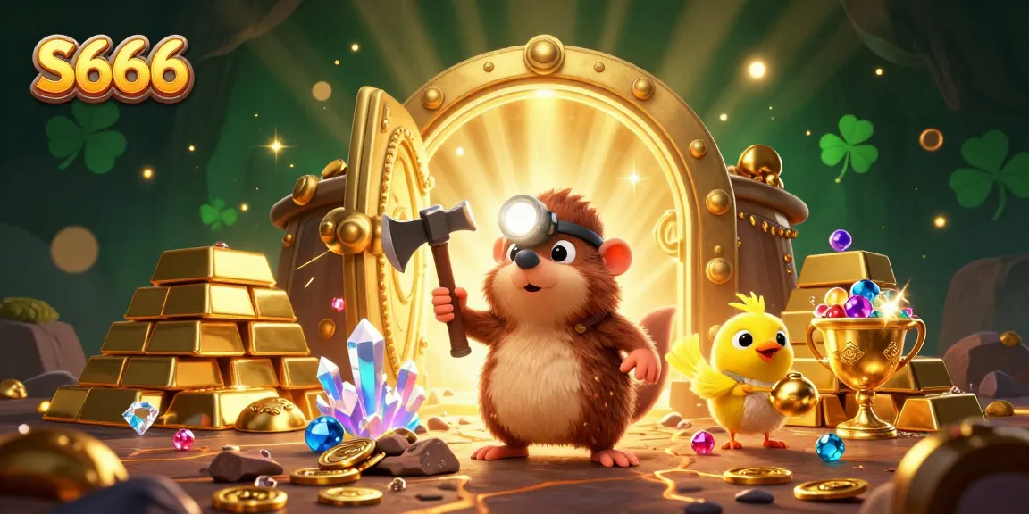 S666 players dive into vibrant treasure hunting action amidst sparkling gems and golden riches.